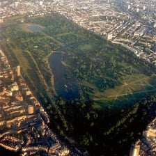 Aerial view of Hyde Park in London