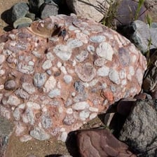 A close view of a hard solid rock surface