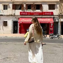 People in a Moroccan city street.