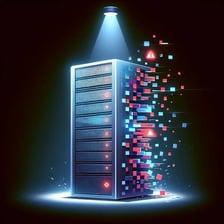 A simple illustration showing digital data becoming corrupted
