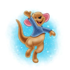 An illustration of Roo, the young kangaroo from the Winnie-the-Pooh stories.