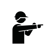 A person making a warning gesture.