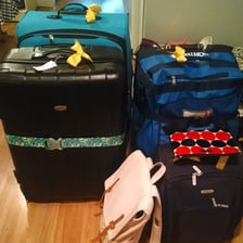 A packed suitcase prepared for departure
