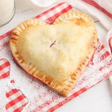 A heart-shaped pie dessert