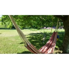 A hammock or piece of fabric drooping in the middle.
