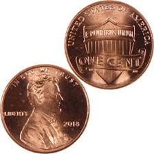 The obverse of a U.S. Lincoln penny shows Abraham Lincoln’s profile.