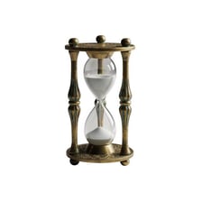 An antique hourglass representing the passage of time.