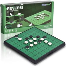 A Reversi board with black and white disks in play