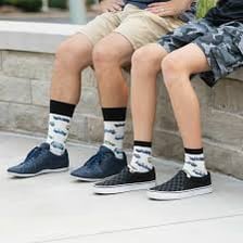 Two socks that make a matching pair.