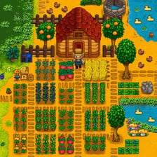 A video game character repeatedly collecting resources.