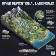 A river flowing toward the end of its visible course.