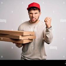 A person speaking passionately and angrily.