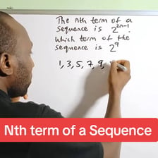 A chalkboard showing a sequence and its nth term.