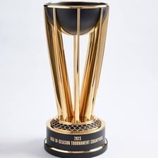 A basketball tournament trophy associated with the NBA Cup.