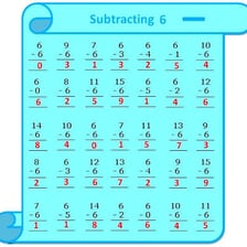 A simple subtraction equation showing 10 minus 4 equals 6.