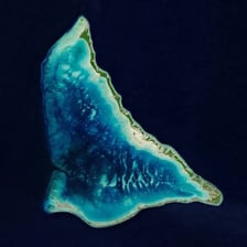 An aerial view of Tarawa Atoll in Kiribati