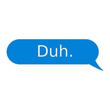 A phone screen displaying the slang abbreviation obvi