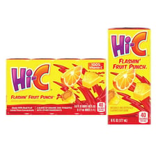 A carton of Hi-C fruit-flavored drink.