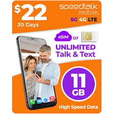A smartphone next to an advertisement for an unlimited talk-and-text plan.