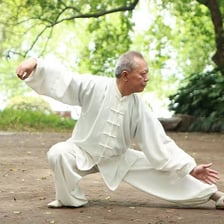 A person practicing tai chi