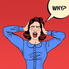 A frustrated person making an exclamation