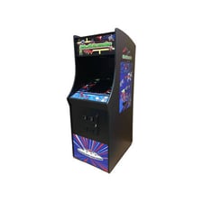 A brightly lit arcade lined with coin-operated video game machines