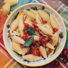Shell-shaped conchiglie pasta
