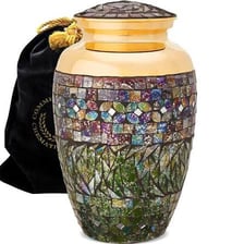 Decorative urns used to hold cremated remains.
