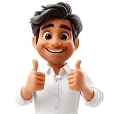 An illustration of an excited person expressing approval.