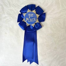 A blue ribbon symbolizing first-rate quality