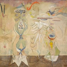 Abstract modernist artwork in a gallery