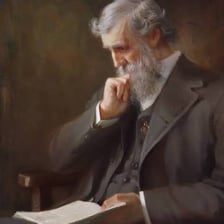 A portrait of conservationist John Muir in a natural landscape.