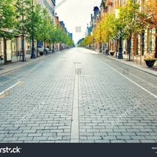 An empty street with no people visible