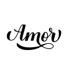 The Spanish word “amor” presented as a symbol of love