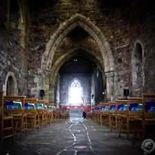 Iona Abbey on the Isle of Iona, Scotland.