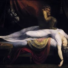 A fantastical depiction of a demon as a supernatural spirit