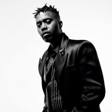 Portrait of the rapper Nas.