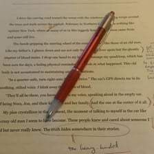 An editor marking revisions on a printed manuscript
