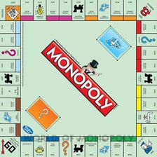 A Monopoly board showing property spaces named for streets and avenues.