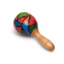 A colorful maraca used as a percussion instrument