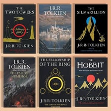 The three book covers of J. R. R. Tolkien’s The Lord of the Rings
