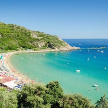A scenic view of Elba, the Italian island associated with Napoleon’s exile.