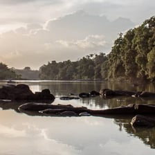 A rainy tropical landscape in Côte d’Ivoire