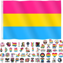 The pink, yellow, and blue pansexual pride flag.