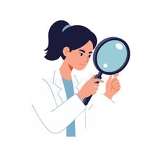 A person closely inspecting an object