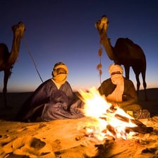 A sandy Sahara Desert landscape in the region of Mali