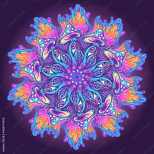 A colorful abstract illustration evokes a psychedelic visual experience.