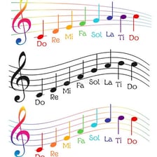 A musical scale labeled with solfège syllables including re.