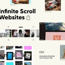 A webpage displaying continuously loading content as it is scrolled