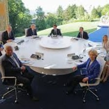 Representatives from multiple nations gathered at an international summit.